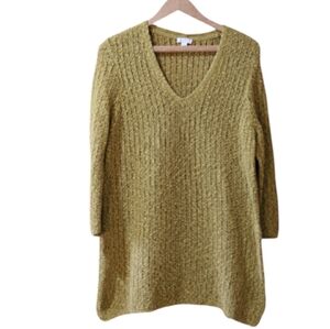 J. Jill Mustard V-Neck Sweater Medium